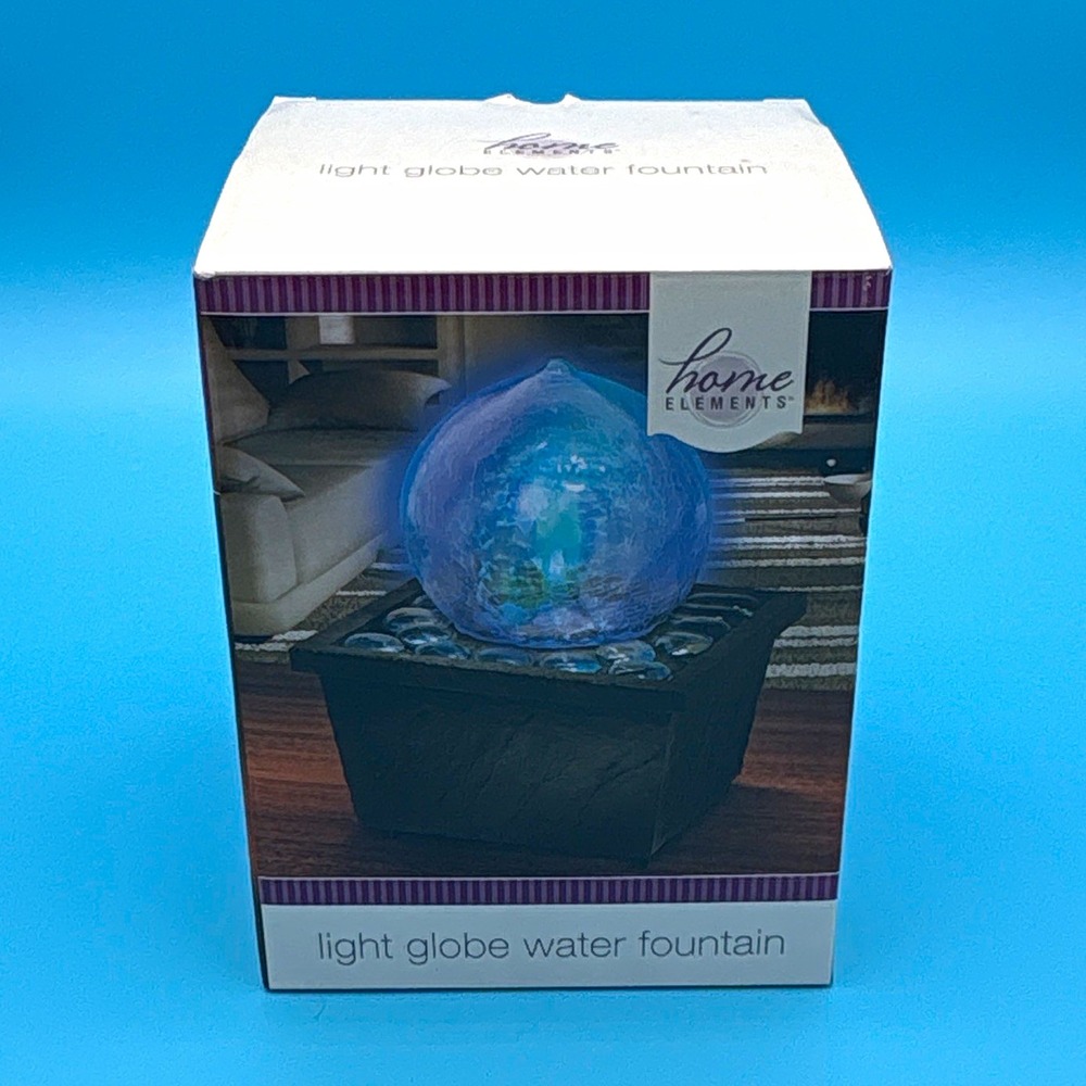 Home Elements Light Globe Tabletop Indoor Fountain LED Color-Changing Battery AA